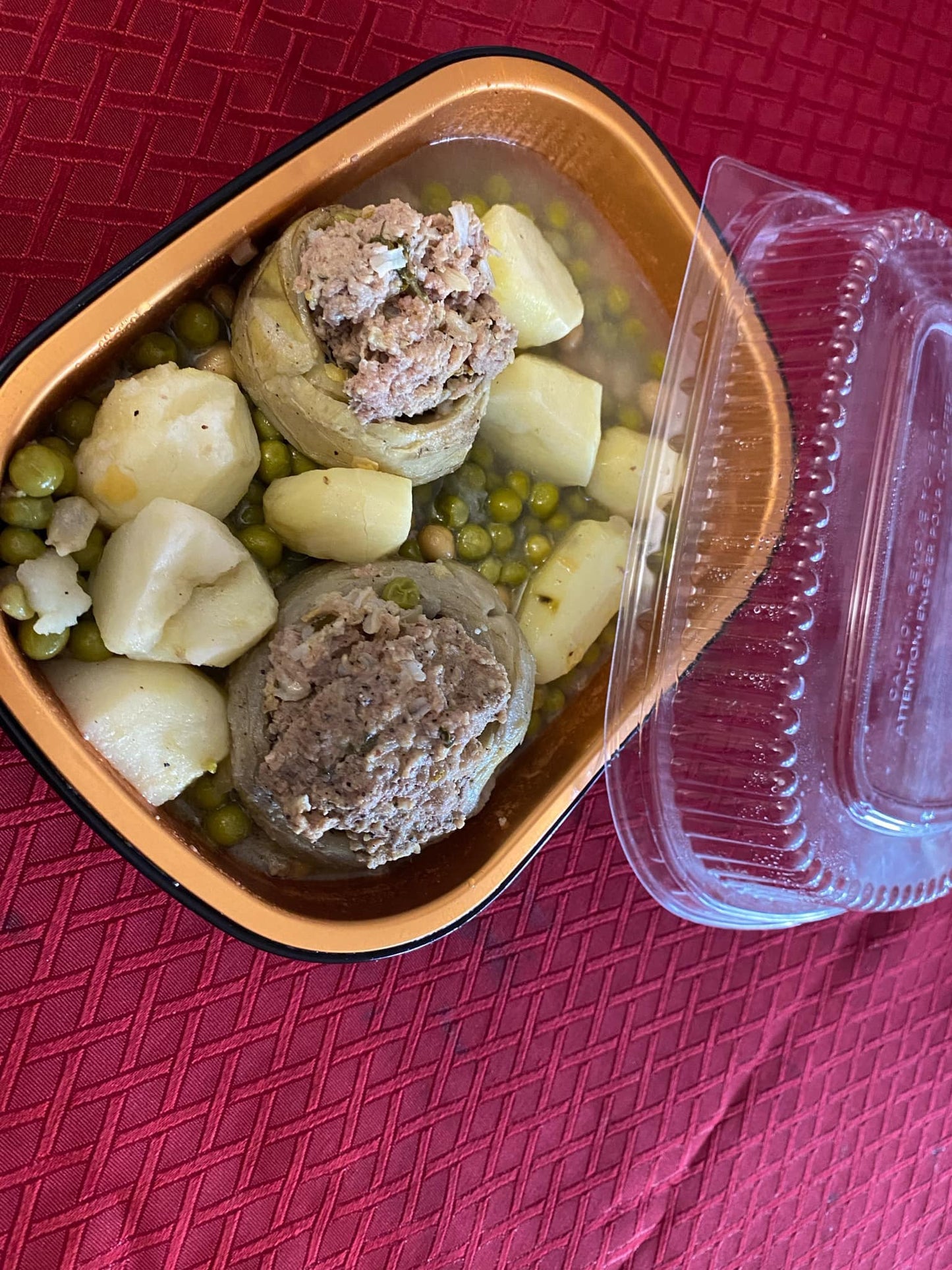 Artichaut farcie au hachée d'agneau et pommes de terres